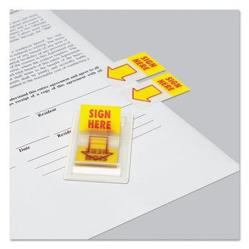 Universal® Arrow Page Flags, "sign Here", Yellow-red, 2 Dispensers Of 50 Flags-pack freeshipping - TVN Wholesale